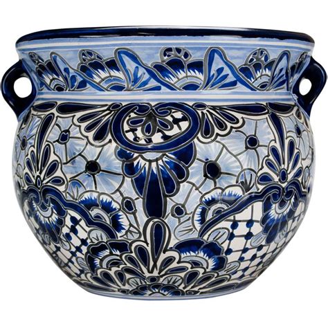 Talavera Planters Collection - Talavera Planter - TP140 Bright blue ceramic planters show off your greenery with a delicious dose of color!