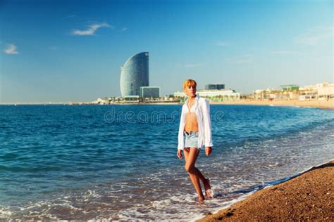 Beautiful Shemale Woman Posing At The Beach Stock Image Image Of