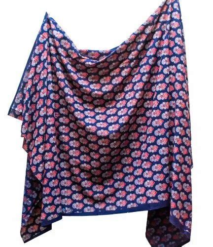 Hand Block Cotton Jaipuri Printed Fabric Blue At Rs 120meter In