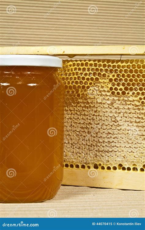 Waxed Honeycomb With Honey Stock Image Image Of Comb 44070415