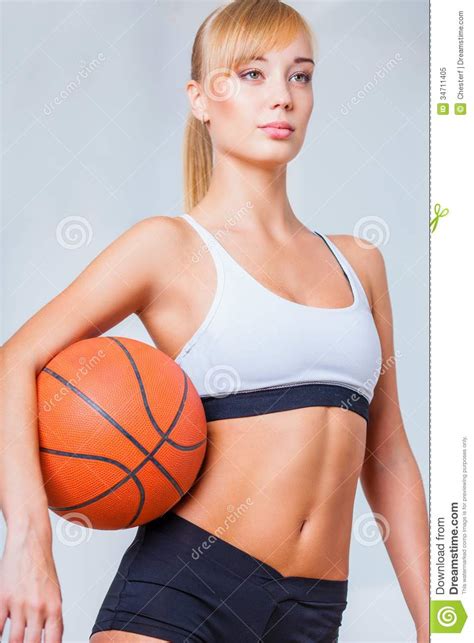 Woman Holding Orange Ball Stock Image Image Of Background 34711405