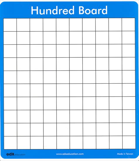 Hundred Number Board Double Sided 24cm X 21cm Single Edx Education