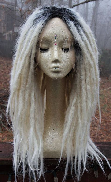 Platinum Blonde Ombre Lace Front Synthetic Dreadlock Wig Platinum