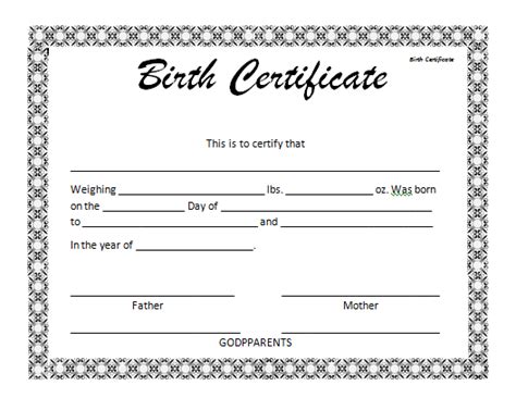 Birth Certificate Template For Microsoft Word 3 Templates Example
