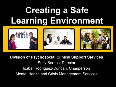 Ppt Creating A Safe Learning Environment Powerpoint Presentation
