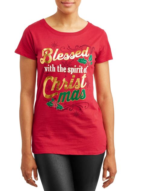 Womens Christmas Holiday Graphic Short Sleeve T Shirt