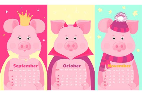 Funny Pigs Calendar For 2020