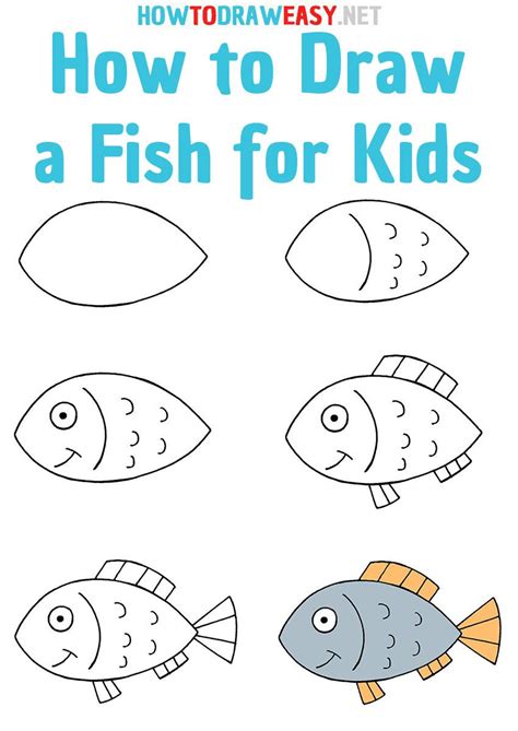 How to Draw step by step a Fish for Kids | Fish drawing for kids