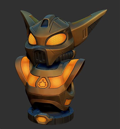 Ratchet And Clank 3 Ratchet Infernox Armor Bust Etsy