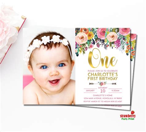 First Birthday Invitation 17 Examples Format Pdf Examples