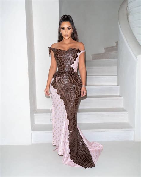 Kim Kardashian West Christmas 2019 Eve Dresses Fashion Dinner Gowns