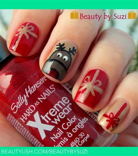 Christmas Nail Art Reindeer With Presents Suzi Vs Beautybysuzi Photo Beautylish