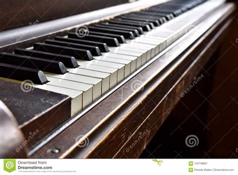 Vintage Piano Keys Close Up Stock Image Image Of Black Music 124748681