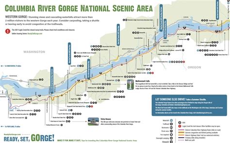 Columbia River Gorge Waterfalls Map