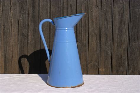 Arabic german english spanish french hebrew italian japanese dutch polish portuguese romanian. Water Jug / Pitcher - Vintage French Cornflower Blue ...
