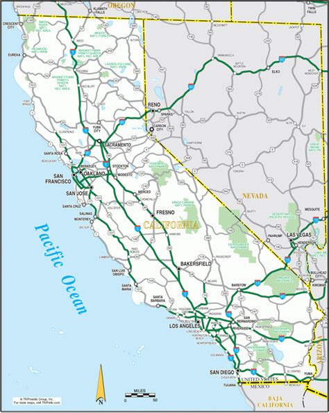 California Road Map California Highway Map Printable Road Map Of