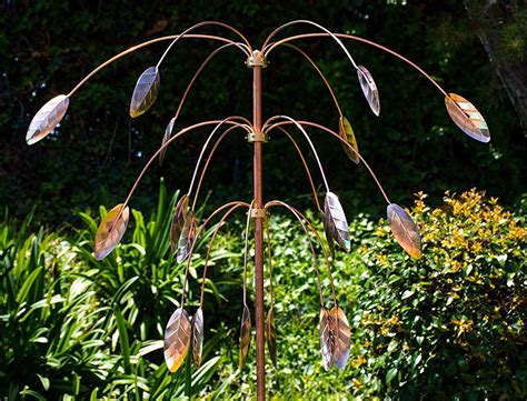 Kinetic Copper Triple Spinner Wind Sculptures Copper Wind Spinners
