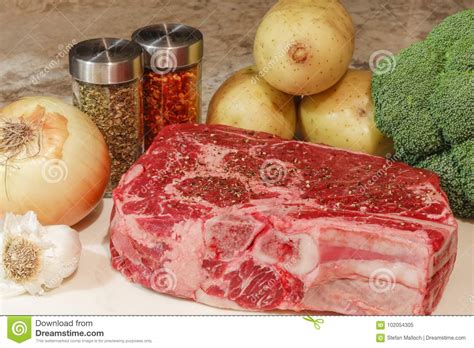 2 tablespoons vegetable oil for browning. Delicious Prime Rib With Vegetables And Spices Stock Image ...