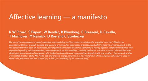Affective Learning — A Manifesto The Daily Papert