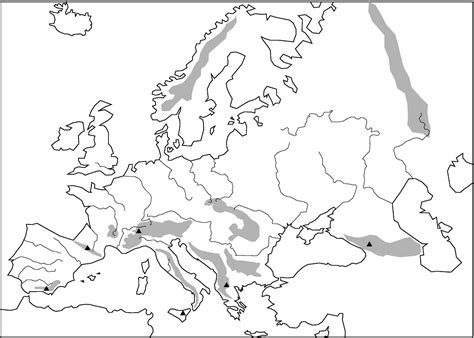 Mapa Fisico De Europa Mudo Para Imprimir En Blanco Y Negro Descargar