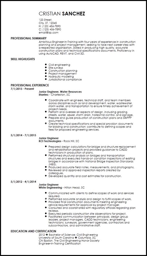 Civil engineers who progress into senior management roles need to obtain a professional engineering civil engineer career summary examples. Engineer Resume Professional Summary - Best Resume Ideas