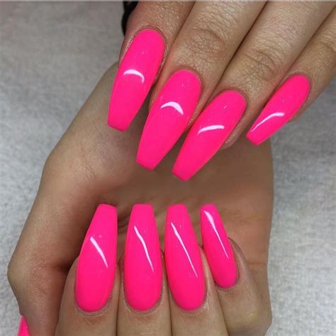 Hot Pink Ballerina Nails By Thenailbarsydney Pink Acrylic Nails