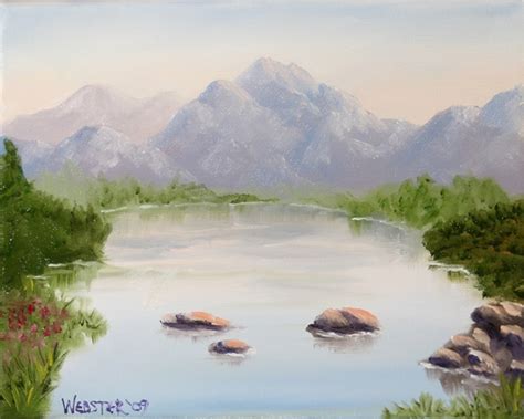 Mark Webster Work Zoom Mountain Lake Oil Painting 237 By Artist Mark