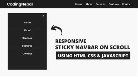 Responsive Navigation Bar Using Html Css Javascript