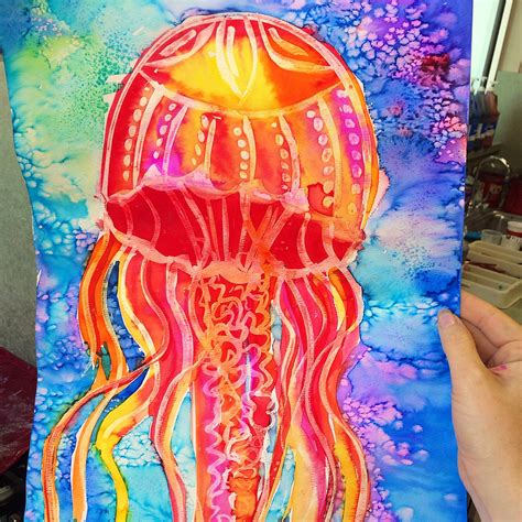 Smart Class April Showers And Jellyfish Watercolor Resist