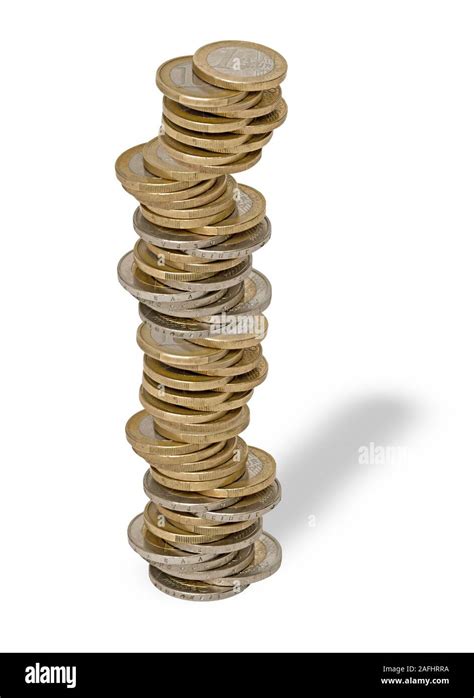 Tower From Euro Coins Stock Photo Alamy