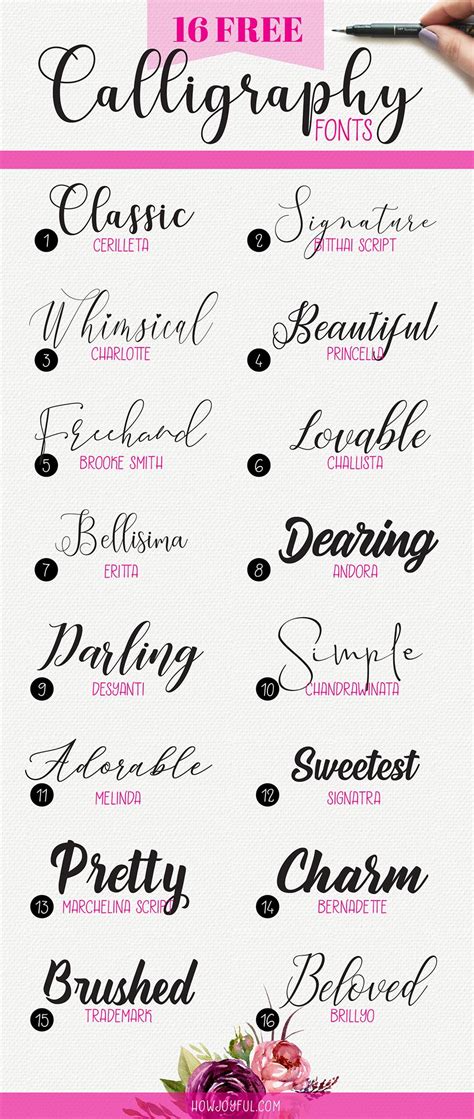 16 Free Calligraphy Fonts For Your Next Creative Project Artofit