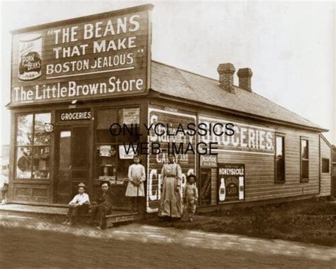 1906 The Little Brown Store Photo Vintage Americana Grocery Boston