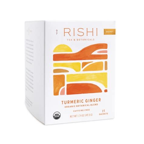 Rishi Tea Organic Herbal Tea Caffeine Free Turmeric Ginger Sachet