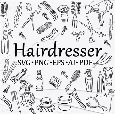 Hairdressing Svg Clipart Vector Hairdresser Clipart Beauty And