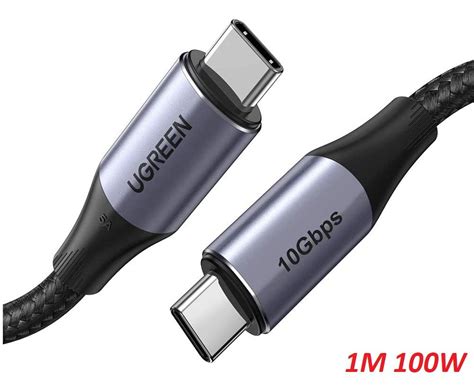 Ugreen 80150 1m 100w Black Pd Usb Type C 31 Gen2 5a Cable With Braided