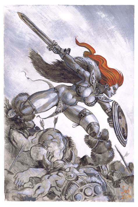 Red Sonja Painting By Jebriodo On Deviantart Red Sonja Painting