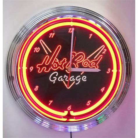 Neonetics Hot Rod Garage Neon Clock Hot Rod Garage Neon Sign Wall