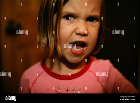 Portrait Of Girl Screaming Stock Photo Alamy