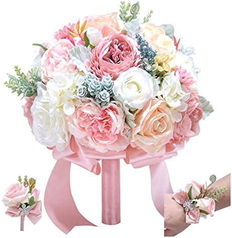 Meigui New Wedding Lvory And Blush Pink Peony Wedding Flower Silk
