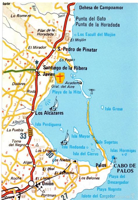 Mapa Mar Menor Murcia Comprar Postales De Murcia En Todocoleccion