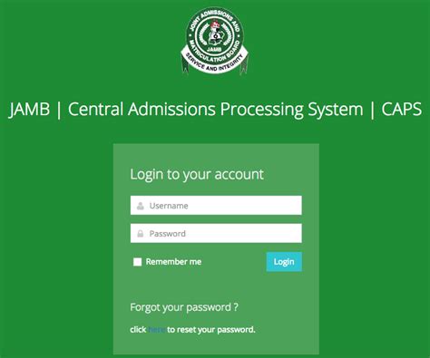 Wait for the page to load. Check 2019 Admission Status on JAMB CAPS Portal - Accept ...