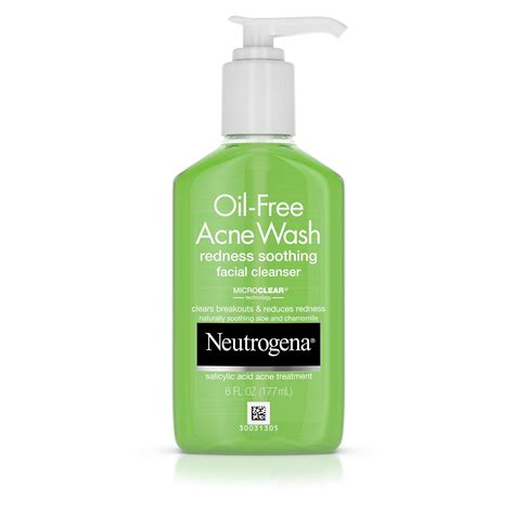 Neutrogena Oil Free Acne And Redness Facial Cleanser Soothing Face
