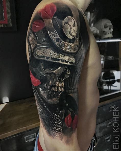 Samurai Skull Tattoo By Eliot Kohek Coole Unterarm Tätowierungen