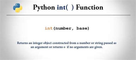 If condition returns false, it enters into elif statement. Python int() Function - Example And Explanation | Trytoprogram