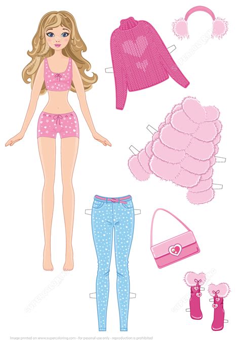 Use puffy fabric paint to add details like buttons and stitching, or stickers and washi tape to make fun patterns. Girl Paper Doll with Winter Clothes | Free Printable ...