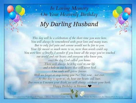 To My Husband In Heaven On His Birthday Birthday Wishes