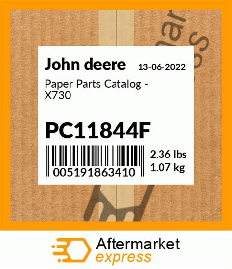 Pc11844f Paper Parts Catalog X730 Fits John Deere Price 128