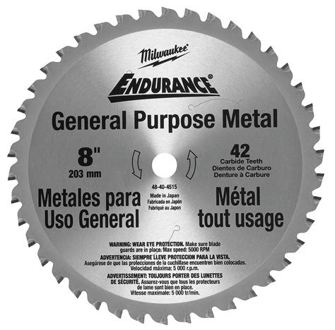 Milwaukee Circular Saw Blade Ferrous Metals Steel Materials Cut 8 In