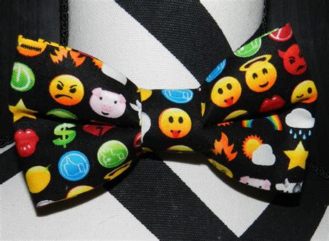 Emoji Bow Tie Black Emoji Adjustable Strap Bow Tie Or Velcro