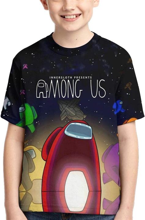 Kids Funny Among Us T Shirt Impostor Game Short Sleeve T Shirt For Boys